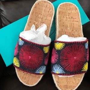 NWT Bettina Slide Embroidered Espadrille